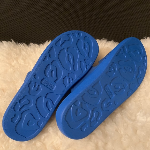 New Authentic Alexander McQueen Double Buckle Sandal & Bally Blue Men’s Slides - Picture 6 of 9